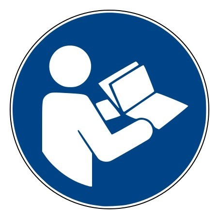 Rouleau de Pictogramme obligation - Consulter le manuel/la notice d'instructions - M002