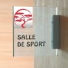 Plaque de signalétique plexi en drapeau