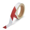 Bande adhésive réfléchissante 25 mm x 10 mètres rouge/blanc