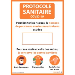 Affiche adhésive - Nombre de personnes maximum autorisées - A3 et A4 orange