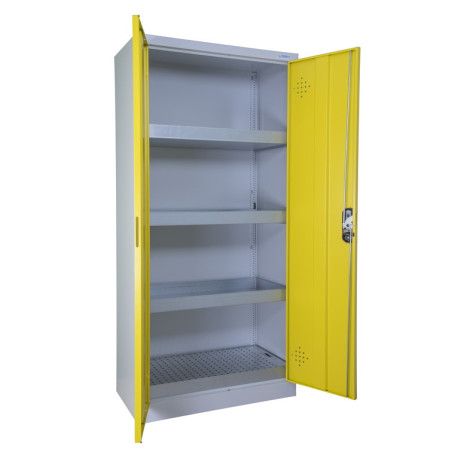 Armoire de sécurité 2 portes pour produits dangereux - Conforme INRS - 1950 x 930 x 500 mm - Acier