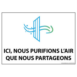 Panneau d'indication - Ici, nous purifions l'air que nous partageons - 150x210 mm - Vinyle