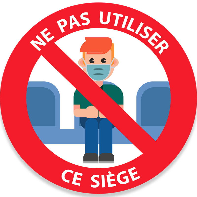 Adhésif "Ne pas utiliser ce siège" en couleurs