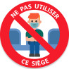 Adhésif "Ne pas utiliser ce siège" en couleurs