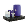 Bacs de rétention avec caillebotis - 25, 35, 60, 120 ou 250 litres