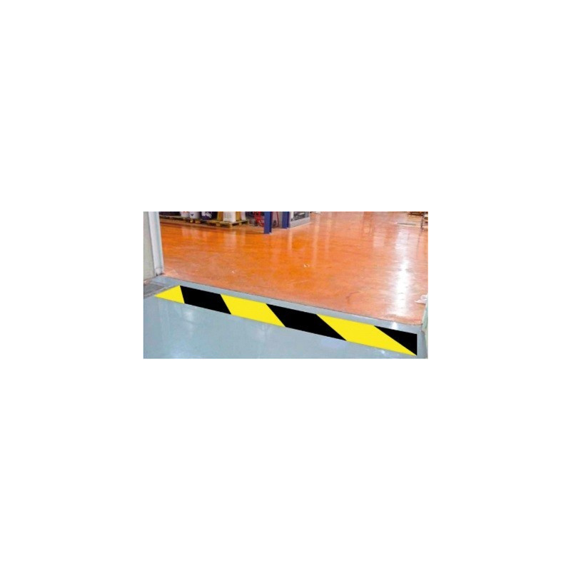 Adhésif - Signalisation porte coupe-feu jaune/noir - 450x3000 mm - PVC