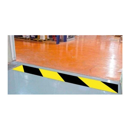 Adhésif - Signalisation porte coupe-feu jaune/noir - 450x3000 mm - PVC