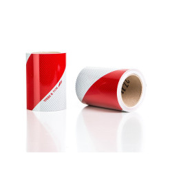 Kit bandes de signalisation - Bandes rétro réfléchissantes chevrons rouge/blanc - 140 mm x 9 m - Adhésif