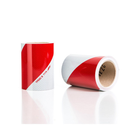Kit bandes de signalisation - Bandes rétro réfléchissantes chevrons rouge/blanc - 140 mm x 9 m - Adhésif
