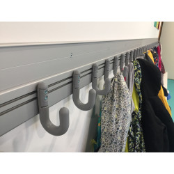 Panneau - Lisse murale pour porte-manteaux - 1.5m - Aluminium