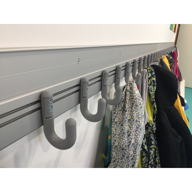 Panneau - Lisse murale pour porte-manteaux - 1.5m - Aluminium