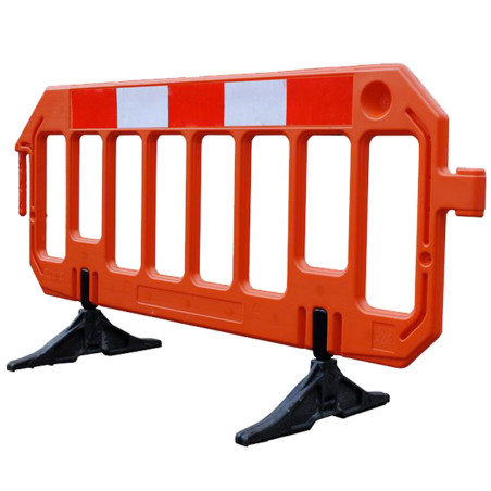 Barrière de sécurité - Orange 2 mètres - Classe 2 - Polyéthylène haute densité
