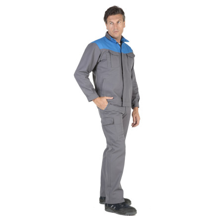 Blouson de Travail - Empiècements Contrastés - Coton/Polyester