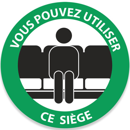Adhésif - Vous pouvez utiliser ce siège - Vinyle souple autocollant