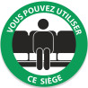 Adhésif - Vous pouvez utiliser ce siège - Vinyle souple autocollant