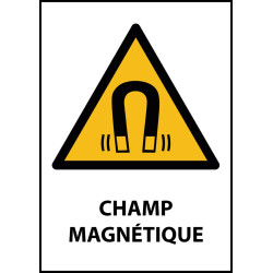 Panneau de Danger "Champ magnétique" Vinyle A5