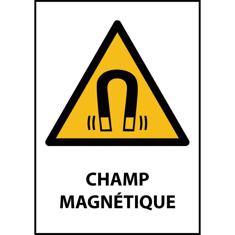 Panneau de Danger "Champ magnétique" Vinyle A5