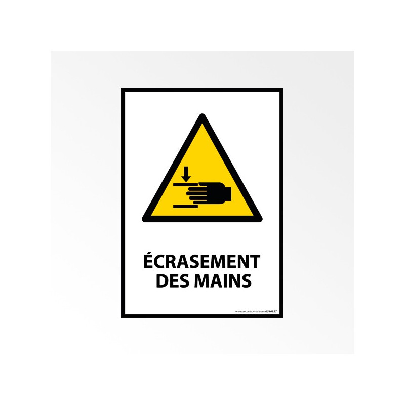 Panneau de Danger ISO 7010 "Écrasement des mains" W024