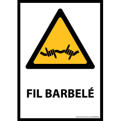 Panneau ISO EN 7010 - Fil barbelé - W033