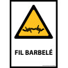 Panneau ISO EN 7010 - Fil barbelé - W033