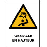 Panneau de Danger "Obstable en hauteur" Vinyle A5