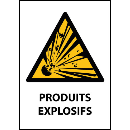 Panneau de Danger "Produit explosif" Vinyle A5