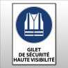 Panneau d'obligation ISO EN 7010 "Gilet de sécurité haute visibilité obligatoire" M015