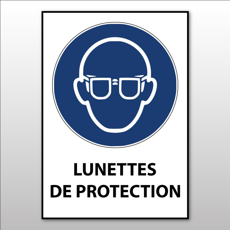 Panneau d'obligation ISO EN 7010 "Lunettes de protection obligatoires" M004