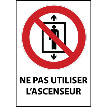 Panneau d'Interdiction "Ne pas utiliser cet ascenseur pour des personnes" Vinyle souple A5
