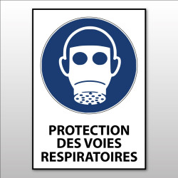 Panneau d'obligation ISO EN 7010 "Protection des voies respiratoires obligatoire" M017