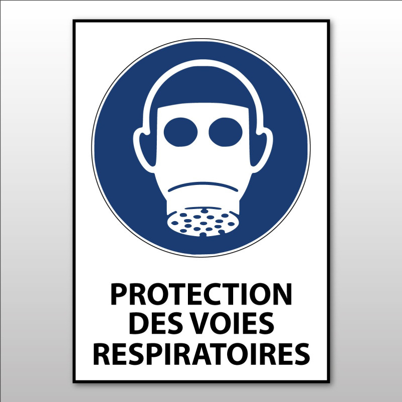 Panneau d'obligation ISO EN 7010 "Protection des voies respiratoires obligatoire" M017