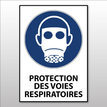 Panneau d'obligation ISO EN 7010 "Protection des voies respiratoires obligatoire" M017