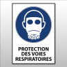 Panneau d'obligation ISO EN 7010 "Protection des voies respiratoires obligatoire" M017