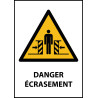 Panneau de Danger "Ecrasement" Vinyle A5