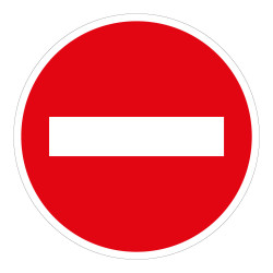 Panneau Sens Interdit Rétroréfléchissant EN 12899 - Classe RA1