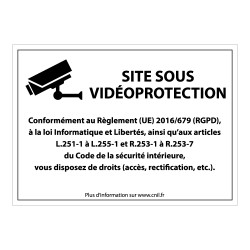 Panneau Site sous vidéoprotection - Signalisation de sécurité