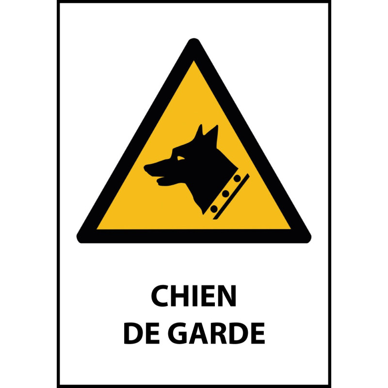 Panneau de Danger "Chien de Garde" Vinyle A5