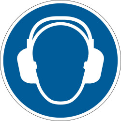 Pictogramme adhésif antidérapant "PROTECTION AUDITIVE OBLIGATOIRE"