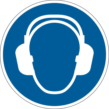 Pictogramme adhésif antidérapant "PROTECTION AUDITIVE OBLIGATOIRE"