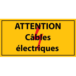 Adhésif - Attention câbles électriques - Vinyle