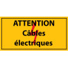 Adhésif - Attention câbles électriques - Vinyle