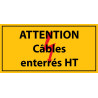 Adhésif - Attention câbles enterrés HT - Vinyle