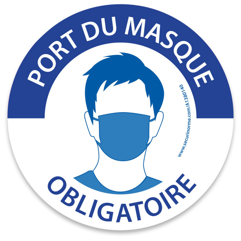 Adhésif - Masque obligatoire - 300 mm