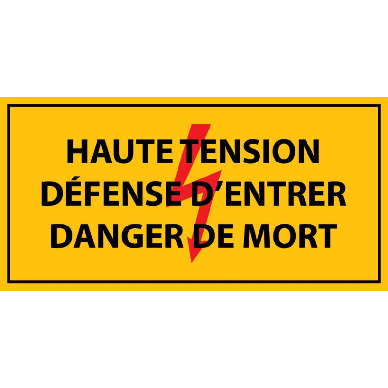 Adhésif danger électrique - Haute tension, défense d'entrer, danger de mort - Vinyle