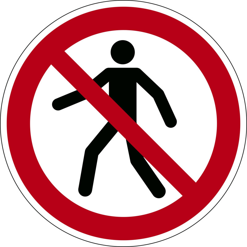 Adhésif Interdiction - Interdit aux piétons - P004 - Ø 430 mm