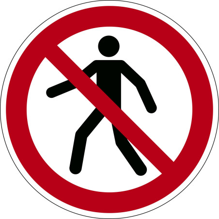 Adhésif Interdiction - Interdit aux piétons - P004 - Ø 430 mm