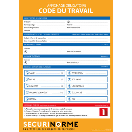 Affichages obligatoires - Kit complet PME - Jusqu'à 10 salariés