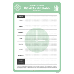 Affiche - Horaires de travail - A3 - Papier plastifié