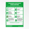 Affiche Consignes de Sécurité Évacuation - 297x420 mm - Papier Plastifié