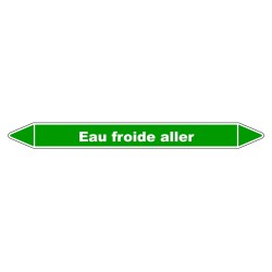 Marqueur de Tuyauterie - Eau froide aller - NFX 08-105 - Vinyle Laminé